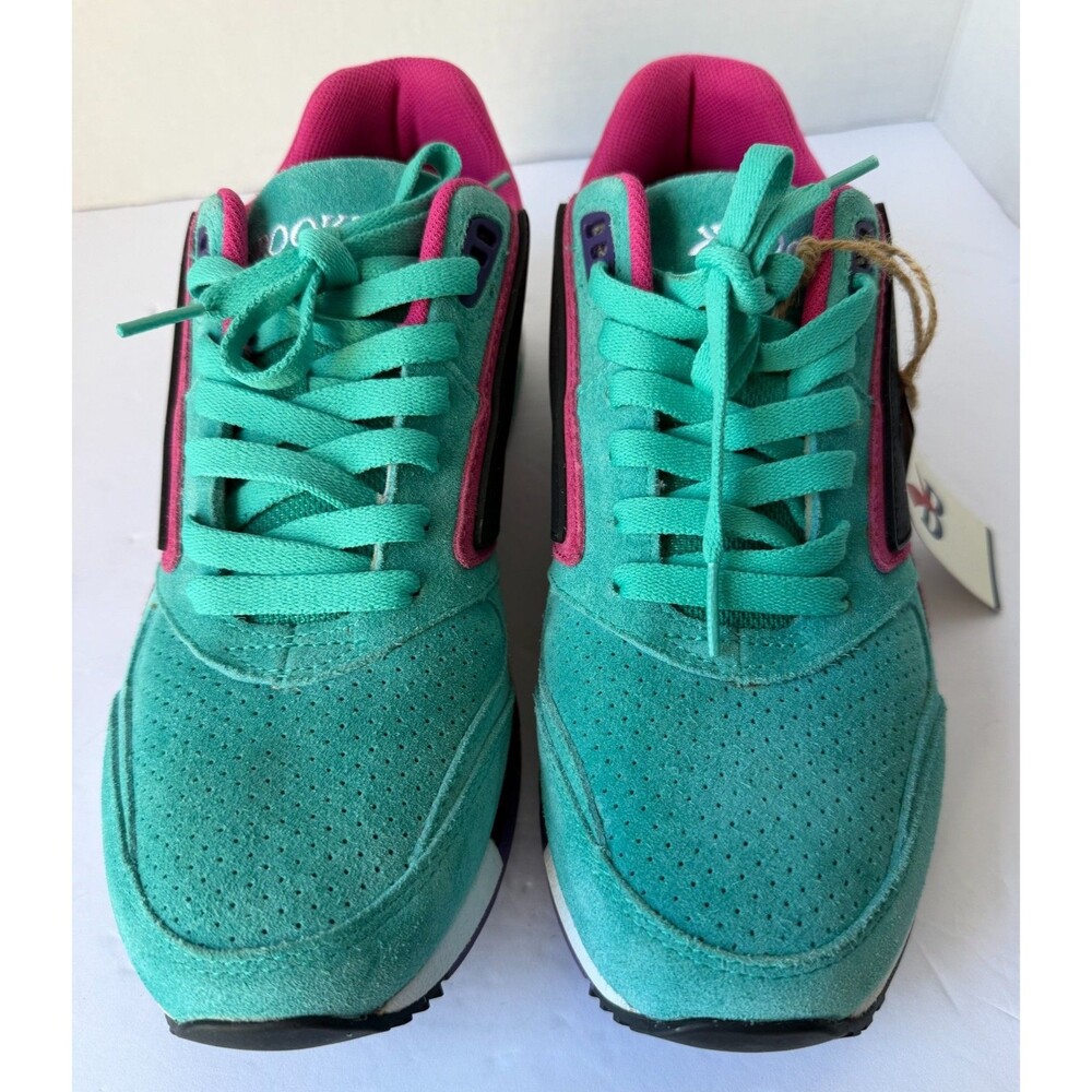 Brooks Retro Running Sneakers Woman Size 10 Teal Pink Purple Suede Casual Shoes